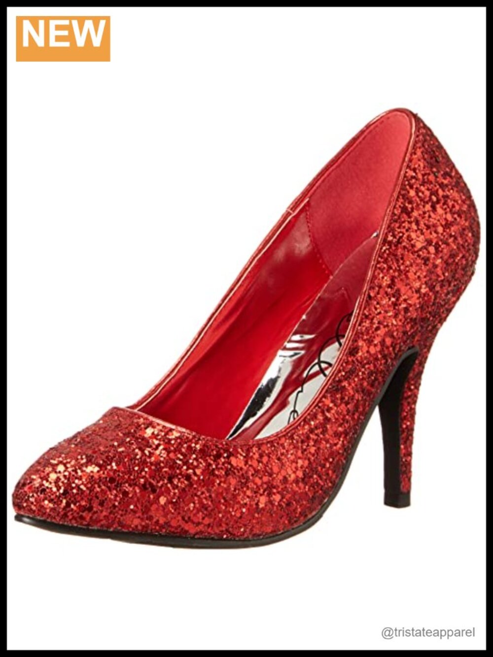 Kitten Heel Glitter Pump Closed Toe Pull-On Dance Heel